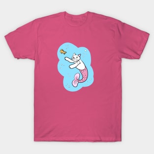 Mermaid Cat with Goldfish T-Shirt